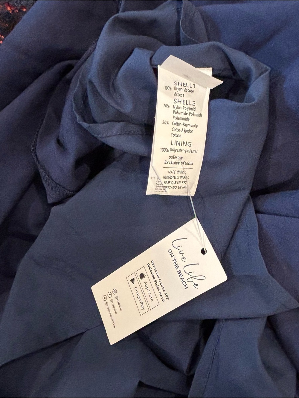 Cupshe Deep Navy V-Neck High-Low Midi Dress - Picture 10 of 10